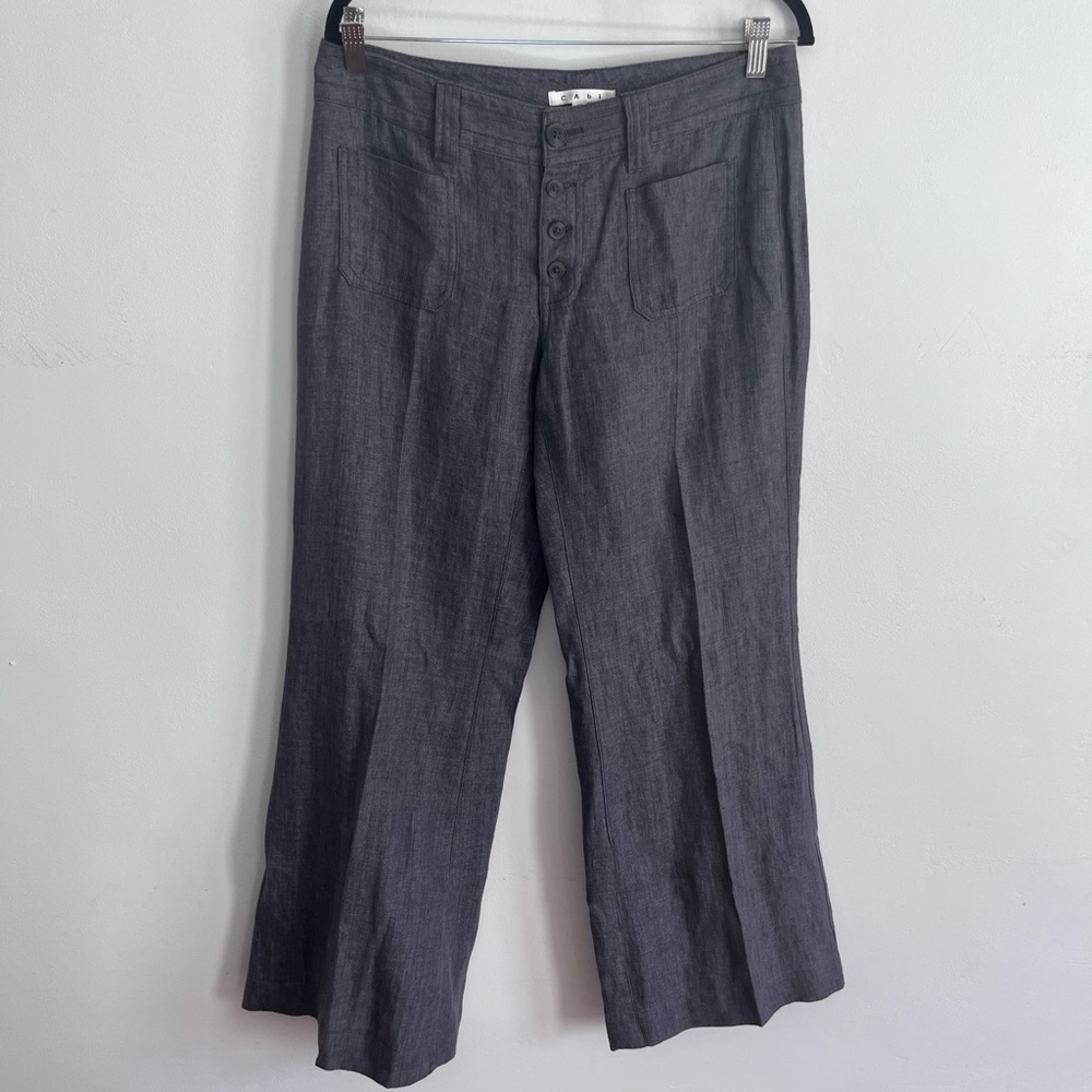 CaBi Gray Linen Wide Leg pants